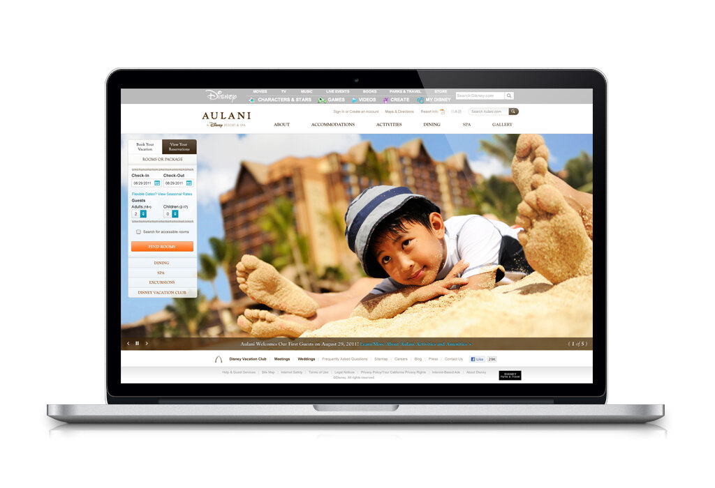 Aulani resort homepage hero