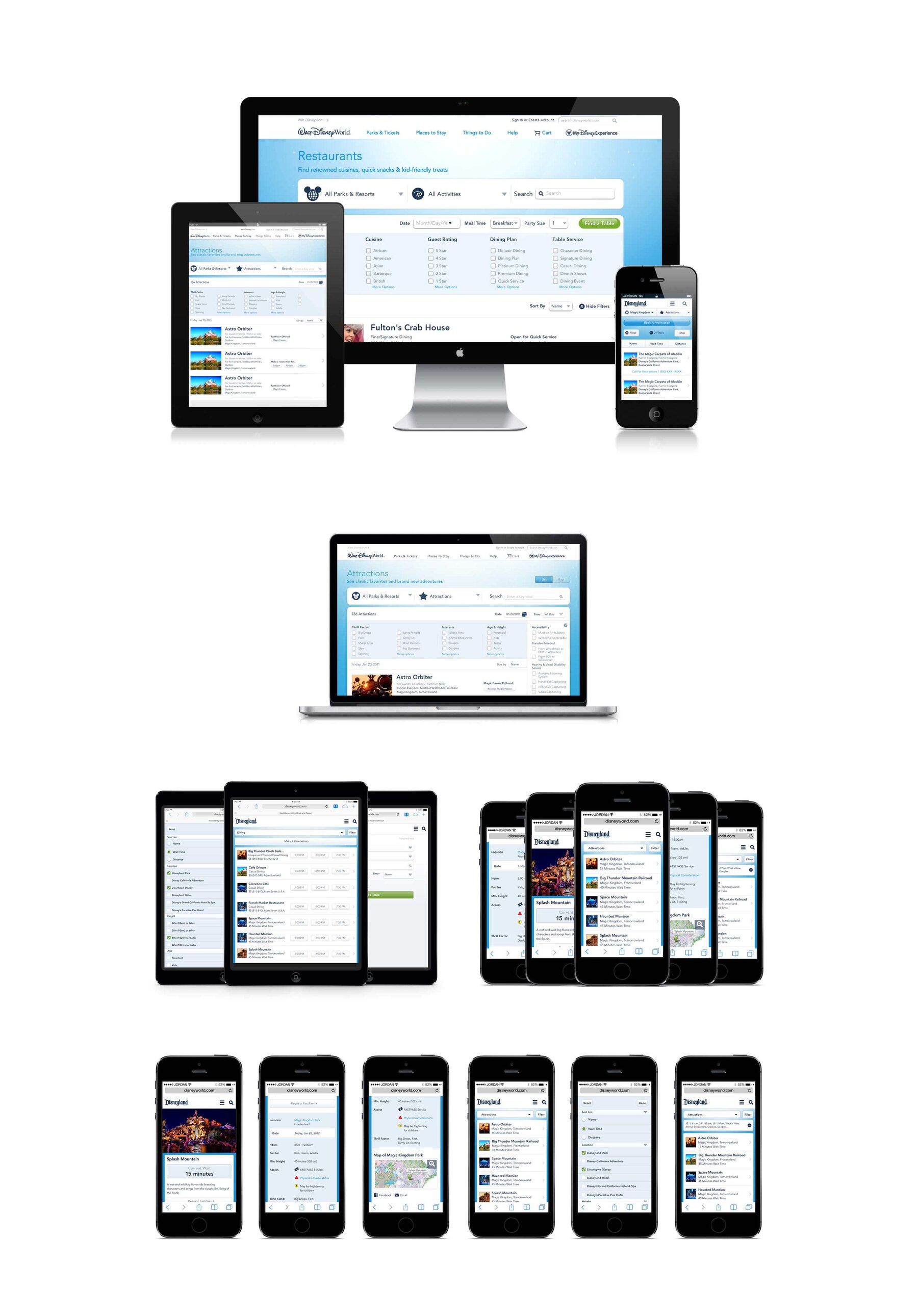 Compilation of responsive Disney screens across breakpoints