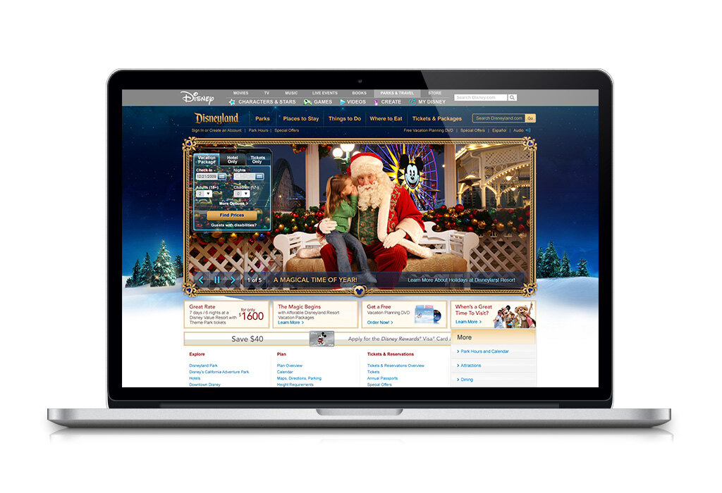 Disneyland holidays experience across devices