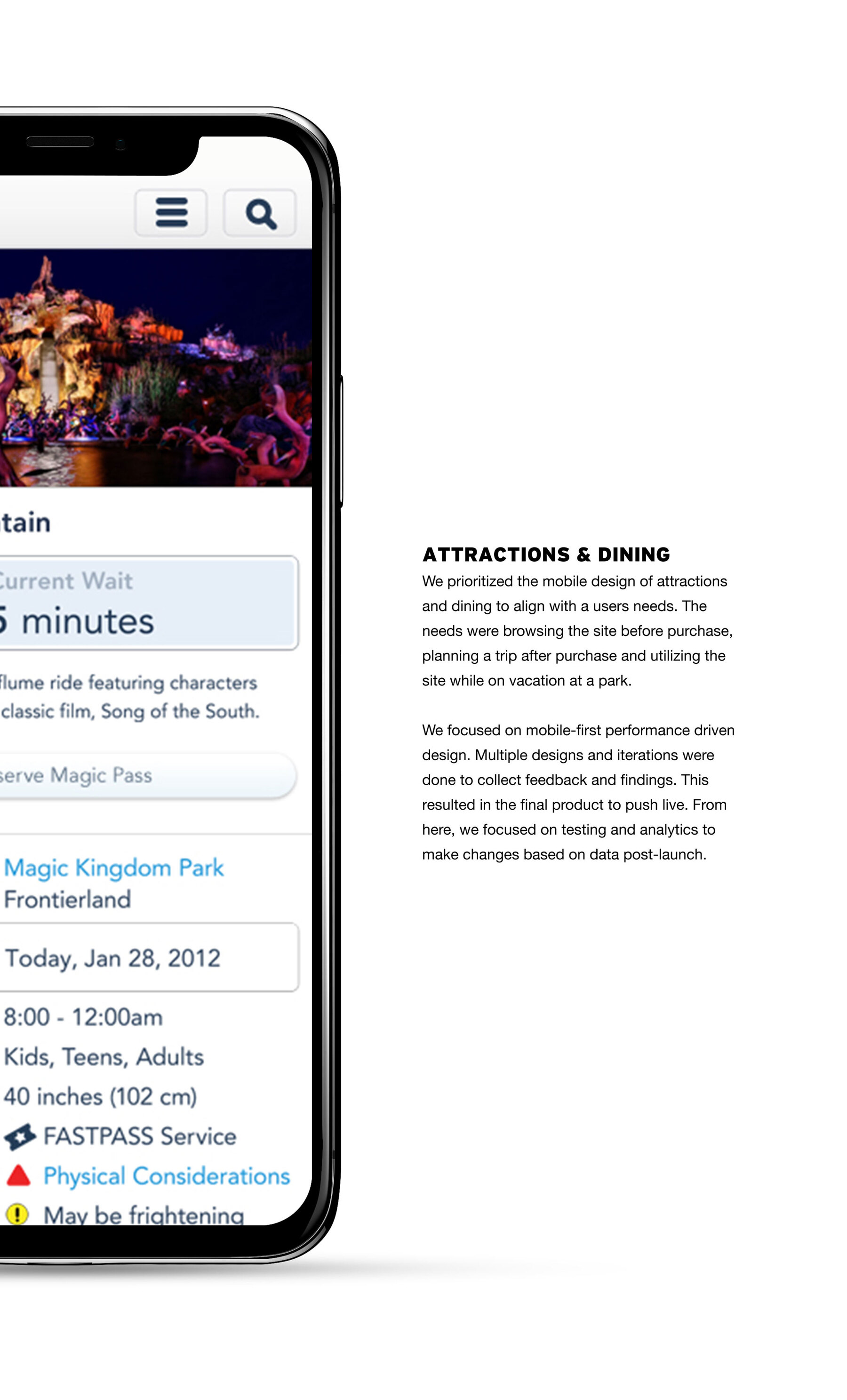 Tablet and desktop layouts featuring MagicBand and My Disney Experience