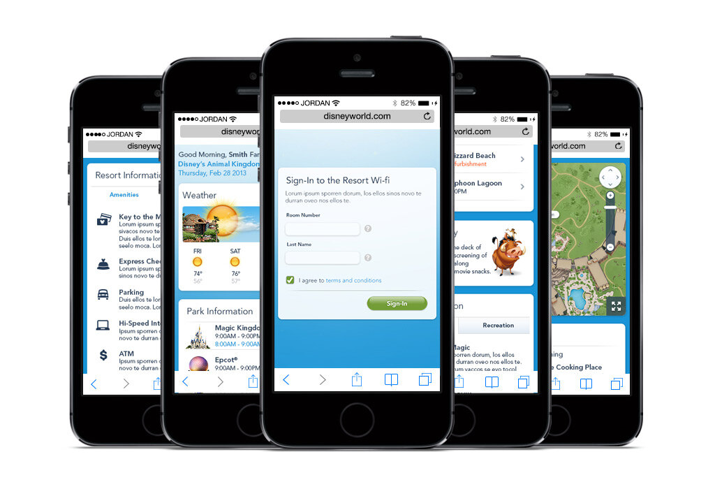 Disney Resort WiFi mobile sign-in flow