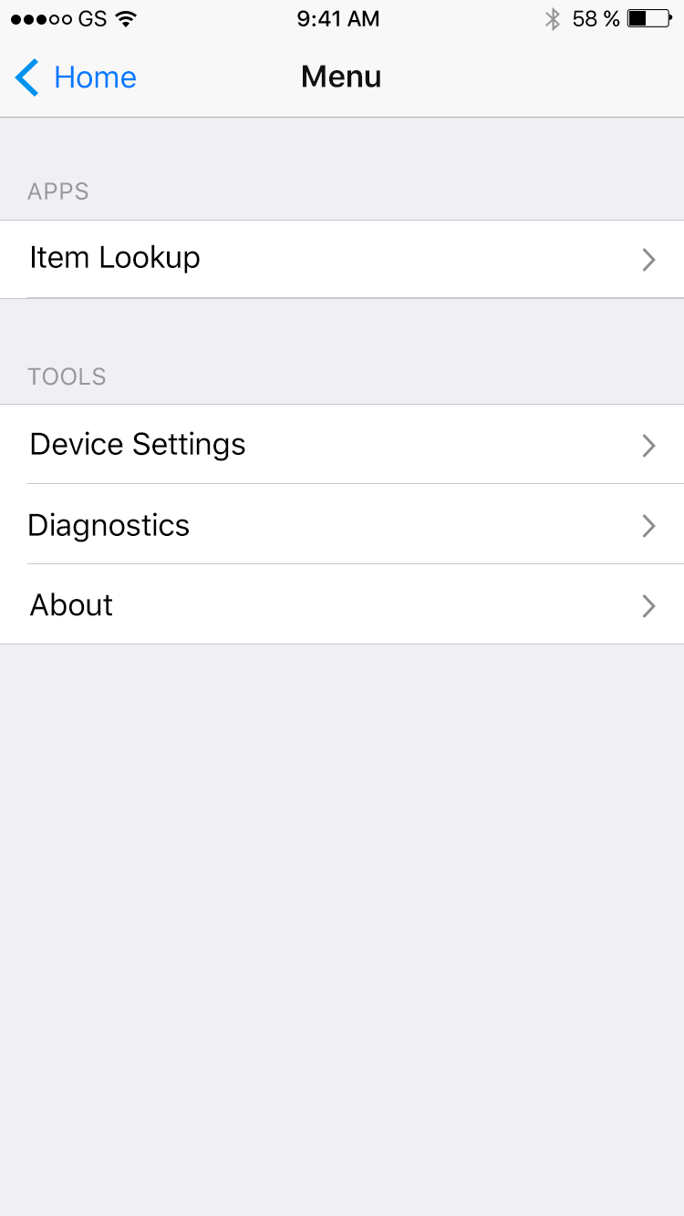 REI Ascent Settings & categories screen